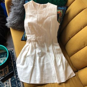 White linen mini dress.